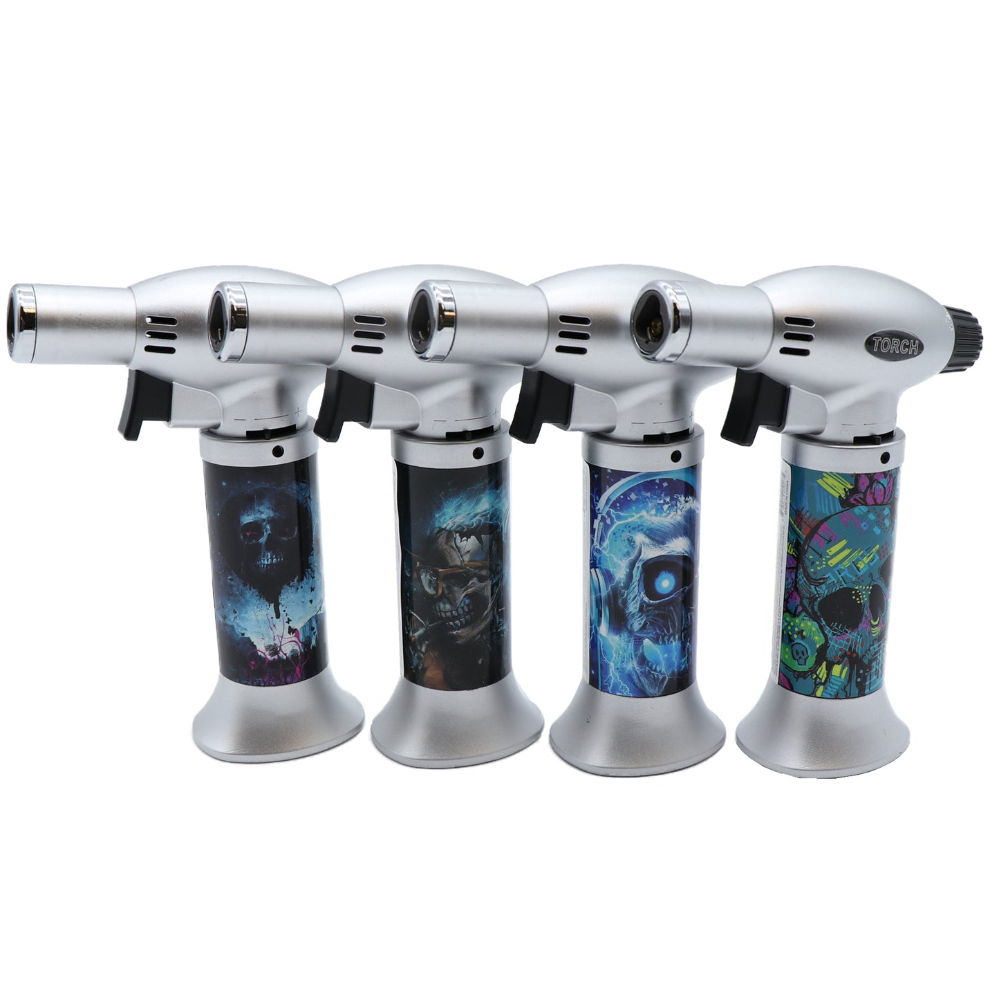 3 Briquets Torches à Flamme - Crânes