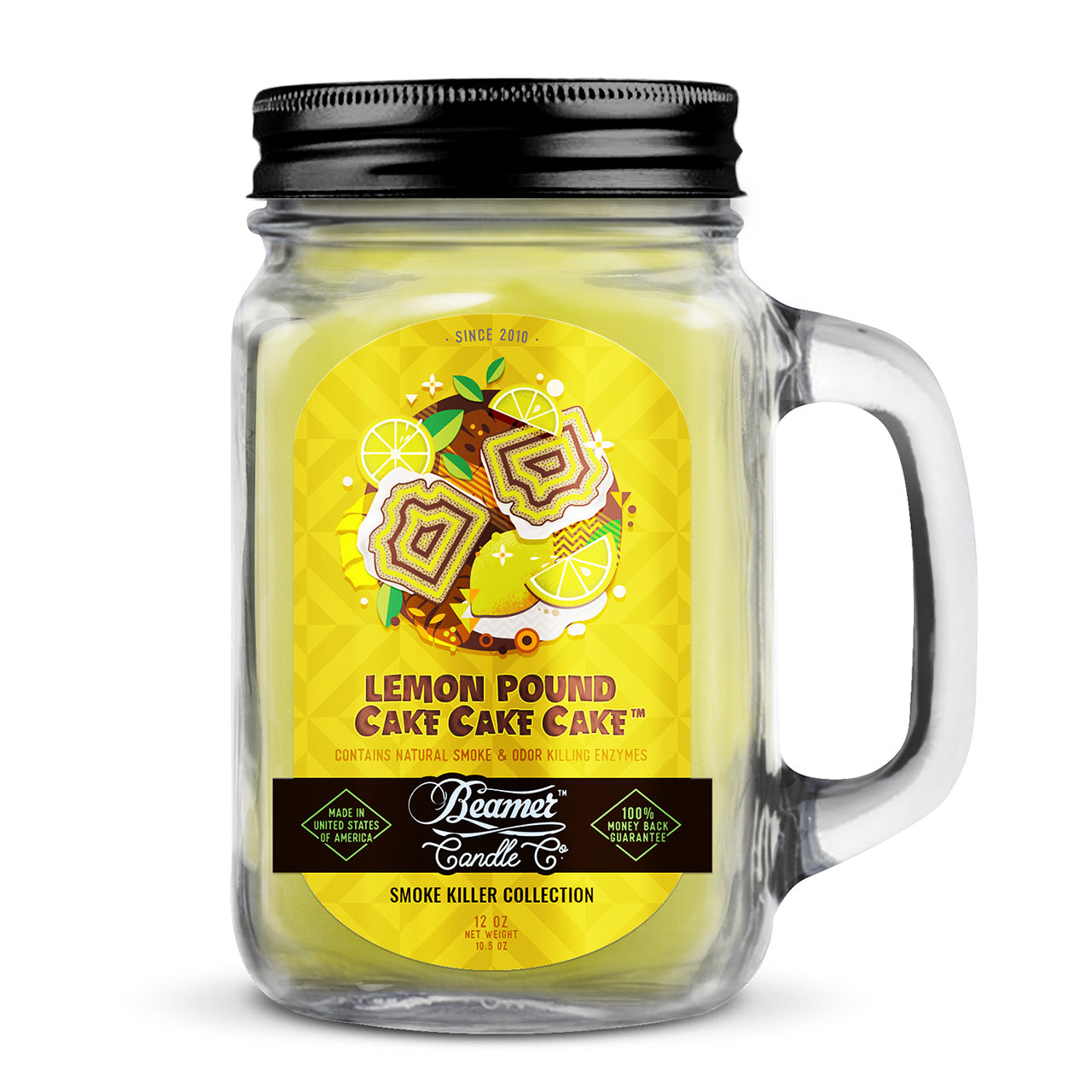Beamer Candle Co. 7oz & 12oz Glass Mason Jar - Lemon Pound Cake - Infyniti Scales