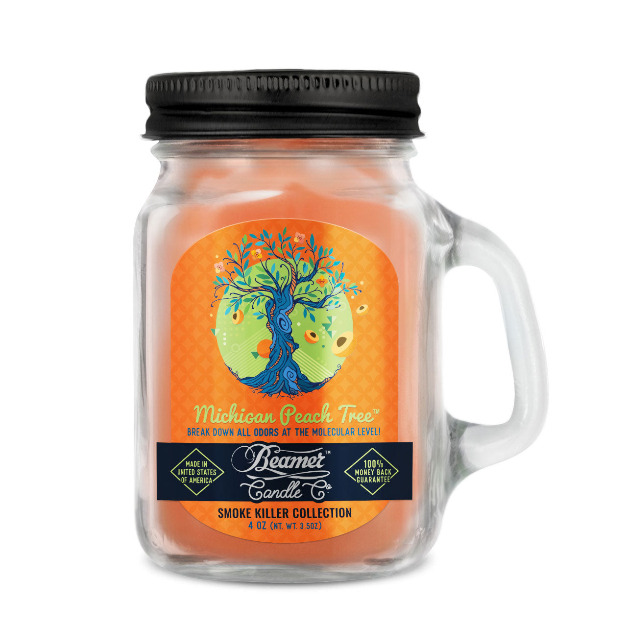 Beamer Candle Co. 12oz & 4oz Glass Mason Jars - Michigan Peach Tree - Infyniti Scales