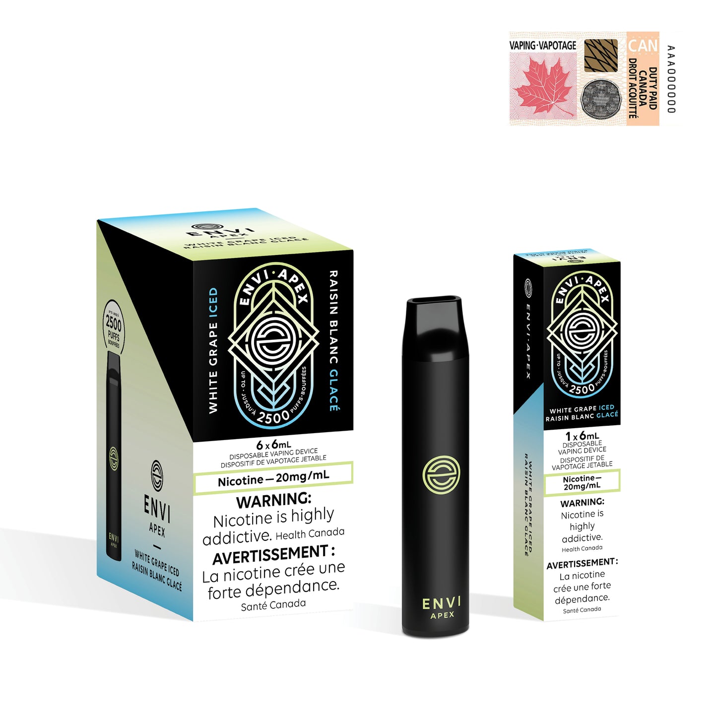 ENVI Jetable Apex - Raisin Blanc Glacé