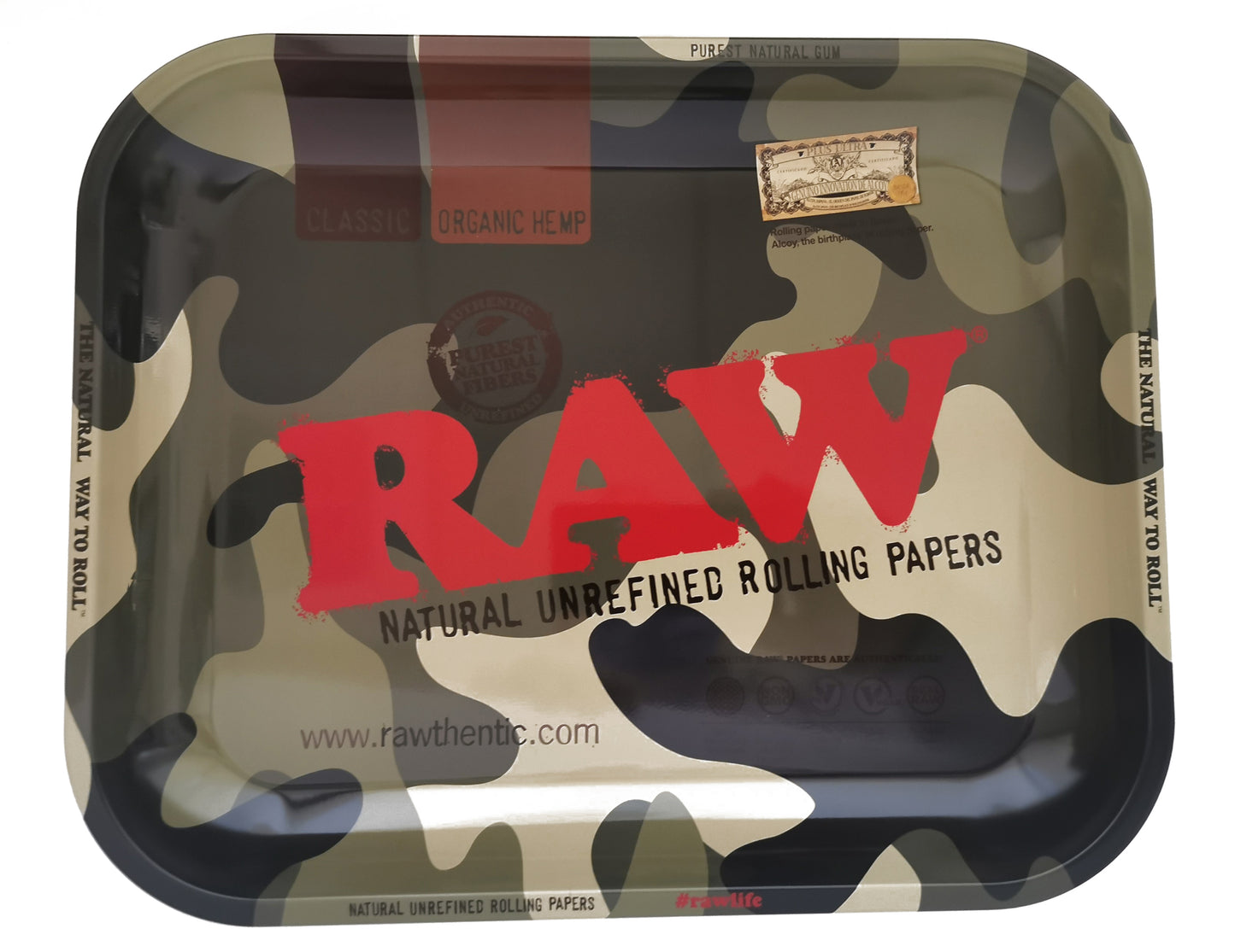 Raw Metal Rolling Tray - Camouflaged Design - Infyniti Scales