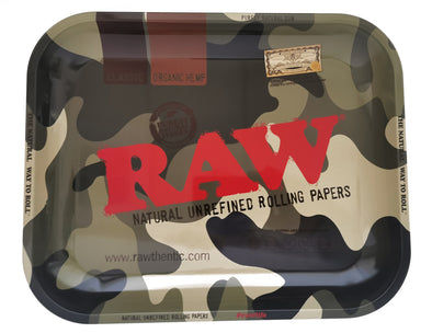 Raw Metal Rolling Tray - Camouflaged  Design