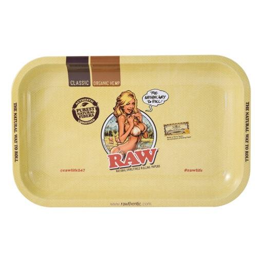 Raw Girl Metal Rolling Tray