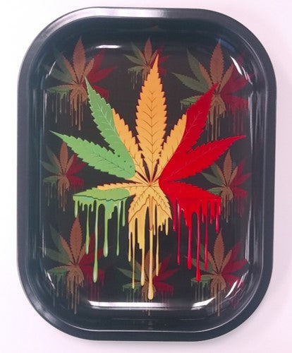 Plateau à rouler en métal - Rasta Drip Leaf