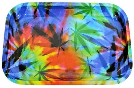 Metal Rolling Tray- Tie Dye Leaves Design - Infyniti Scales