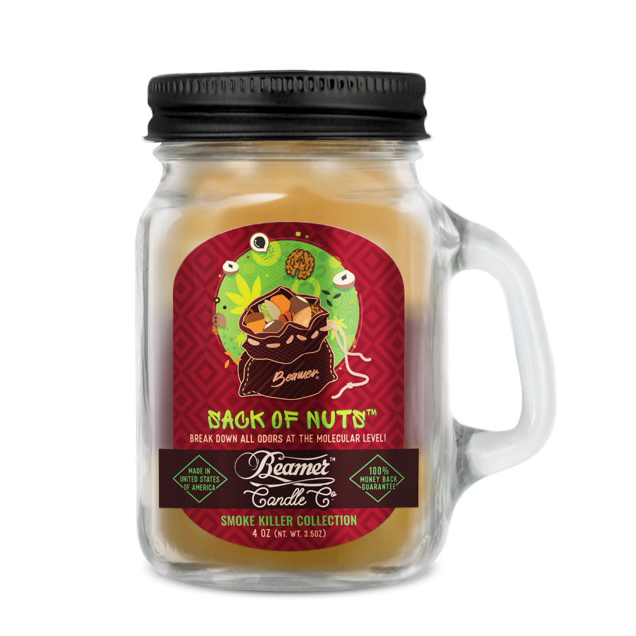 Beamer Candle Co. 12oz & 4oz Glass Mason Jars - Sack of Nuts - Infyniti Scales