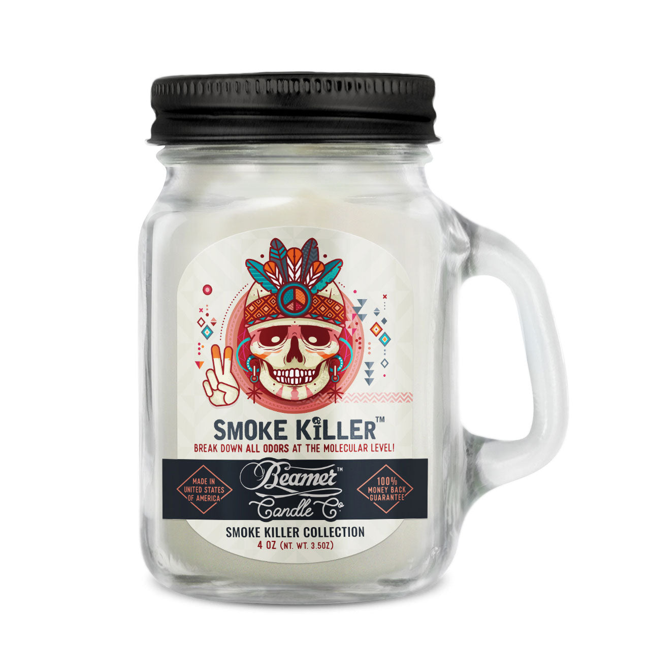 Beamer Candle Co. 12oz & 4oz Glass Mason Jars - Smoke Killer - Infyniti Scales
