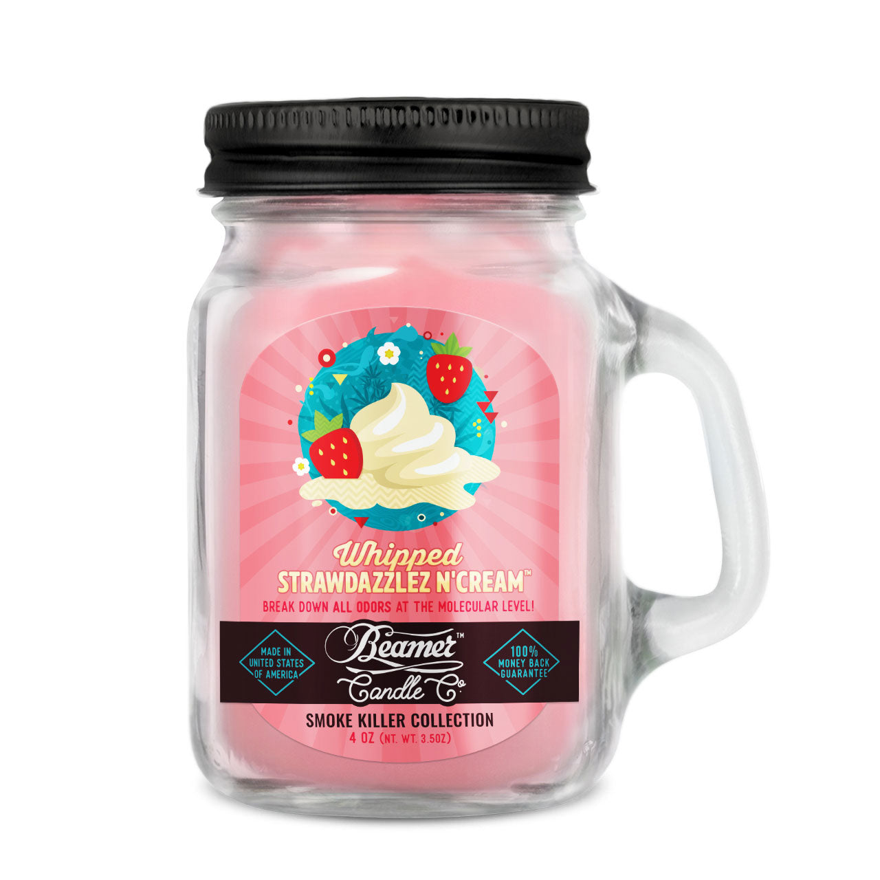 Beamer Candle Co. 12oz & 4oz Glass Mason Jars - Whipped Strawdazzlez N Cream - Infyniti Scales
