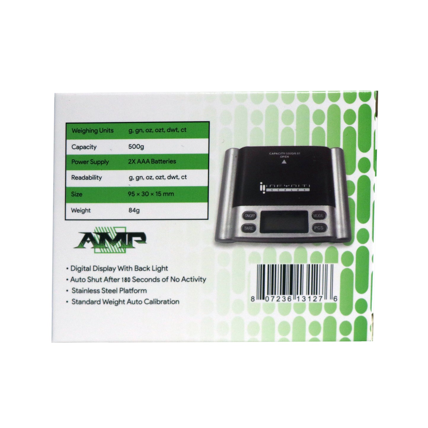 Balance de poche numérique AMP, 500 g x 0,1 g