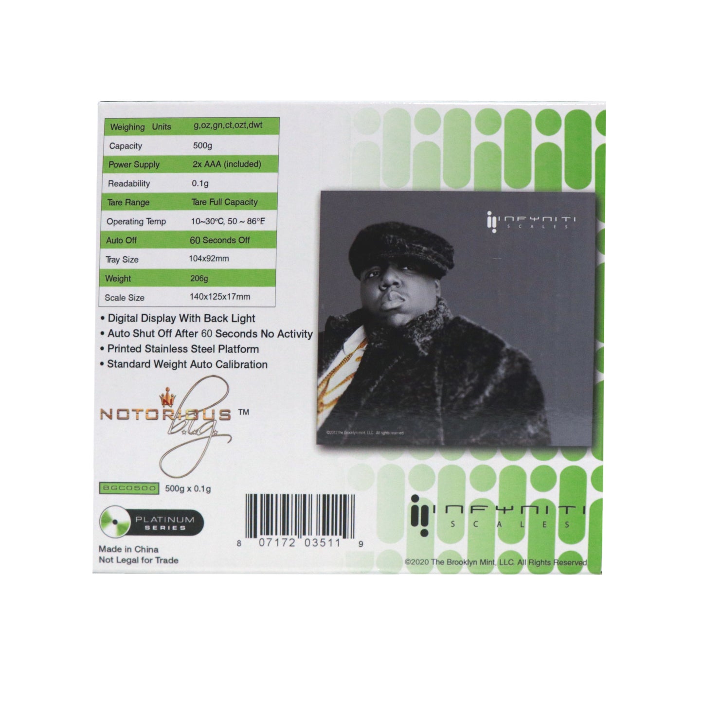 Notorious BIG CD, Licensed Digital Pocket Scale, 500g x 0.1g - Infyniti Scales