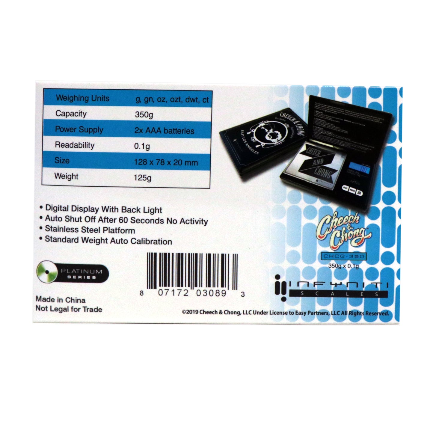 Cheech and Chong G-Force, Licensed Digital Pocket Scale, 350g x 0.1g - Infyniti Scales