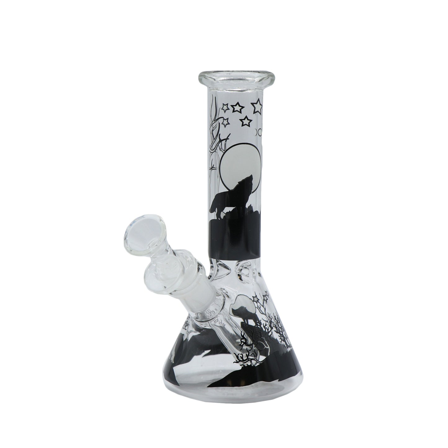 Pipe à eau de 7,5 pouces qui brille dans le noir, motif loup