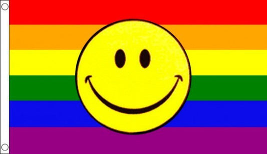 Drapeau - Smiley arc-en-ciel