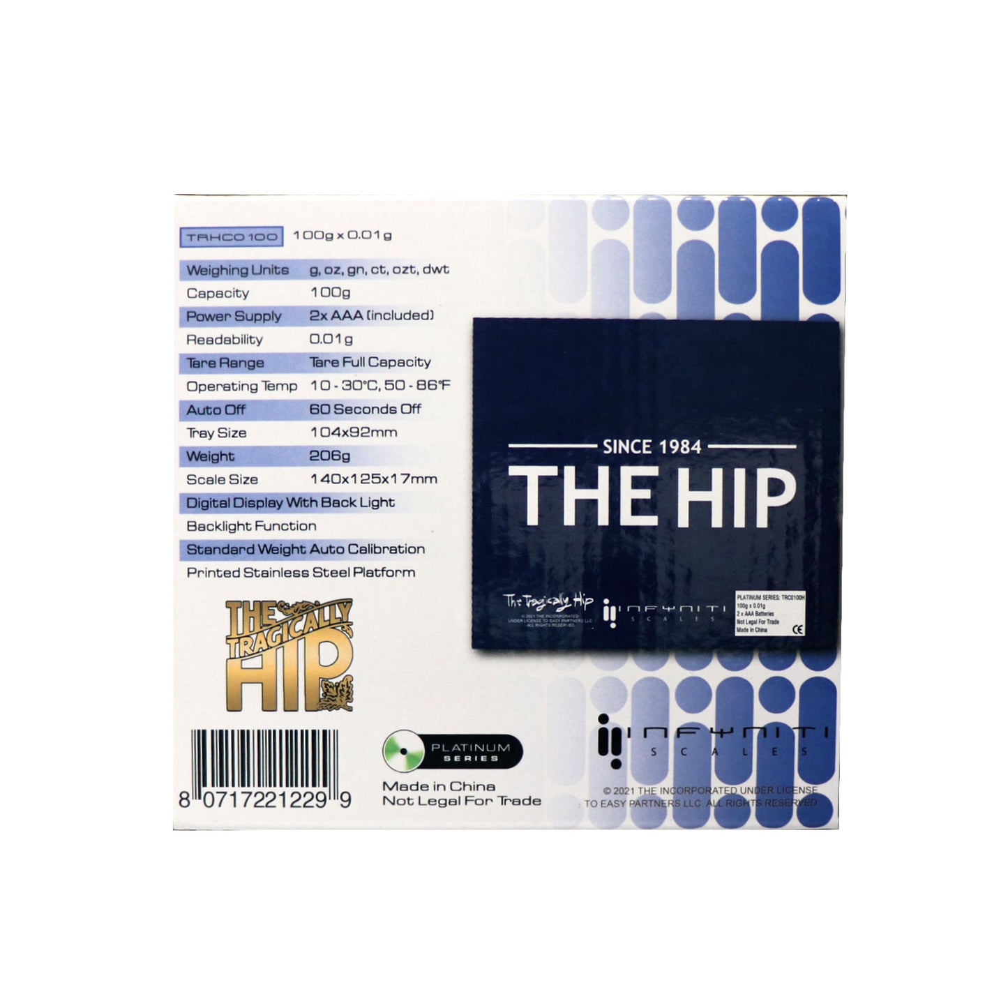 The Tragically Hip, The Hip CD, Balance de poche numérique sous licence, 100 g x 0,01 g