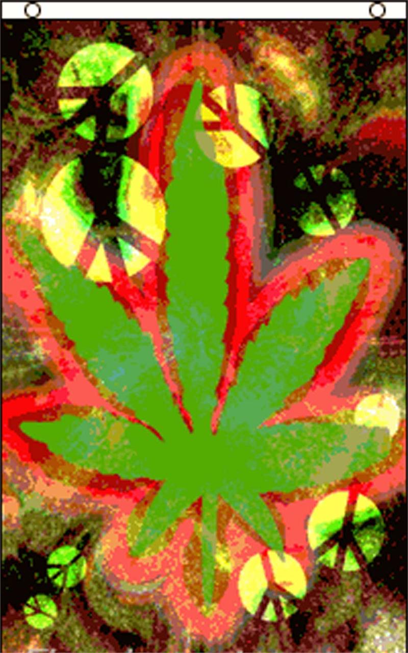 Drapeau - Feuille verte tie-dye