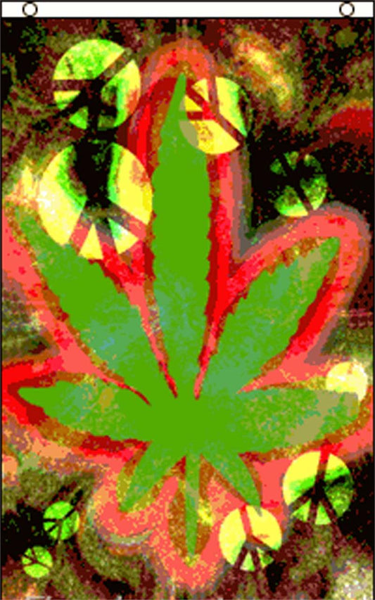 Drapeau - Feuille verte tie-dye