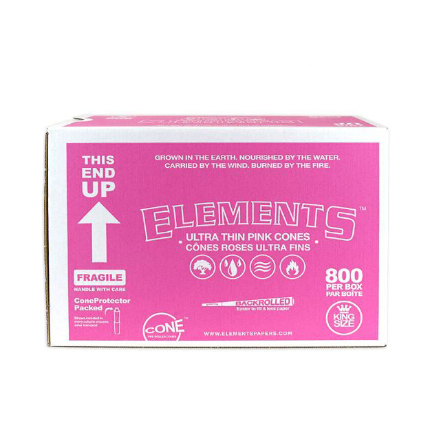Elements Pink Pre-rolled Cones King Size Ultra Thin