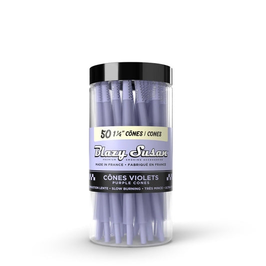 Blazy Susan Purple 1 1/4 Cones Jar - 50 Cones