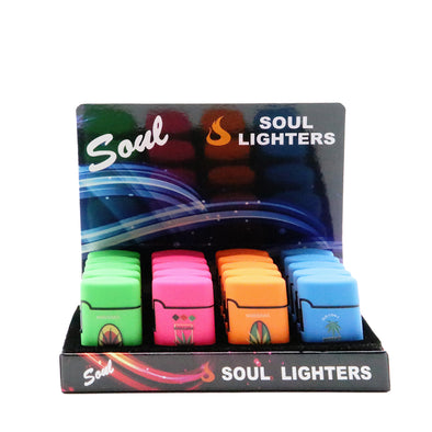 Soul - Leaf Single Flame Flip Lid Lighter