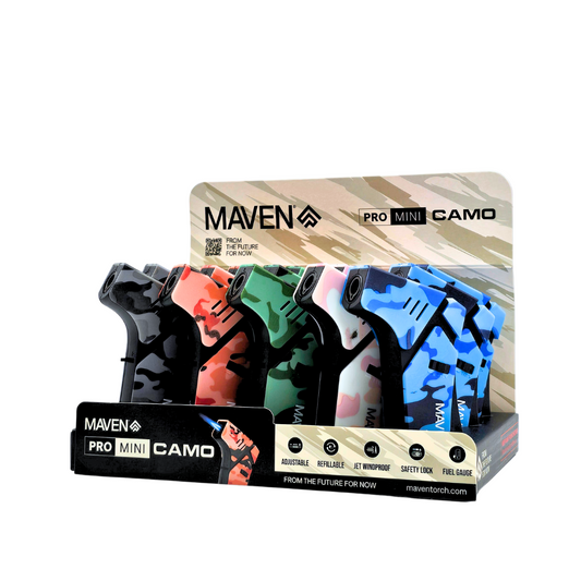 Maven Pro Mini Camo Torch Lighter - 15ct