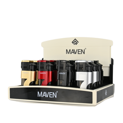 Maven Sabre Triple Jet  Flame Torch Lighters - 12ct