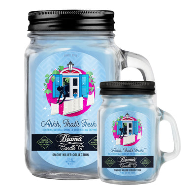 Beamer Candle Co. 12oz & 4oz Glass Mason Jars - Ahhh, That's Fresh!