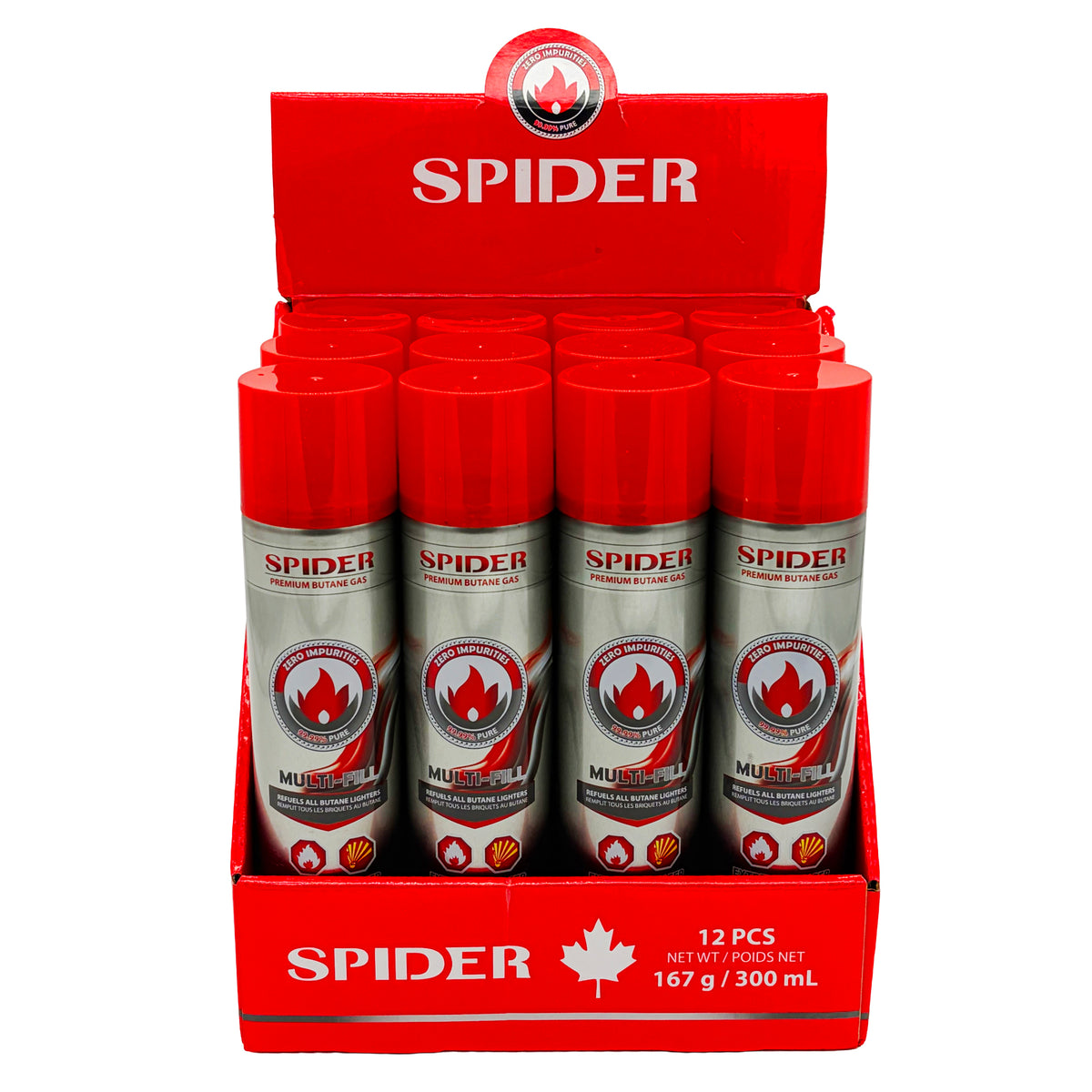 Spider Premium Butane - 300 Ml 12ct