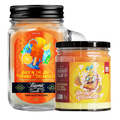 Beamer Candle Co. Pot Mason en verre de 7 oz et 12 oz - Crème glacée à l'orange de retour dans la journée