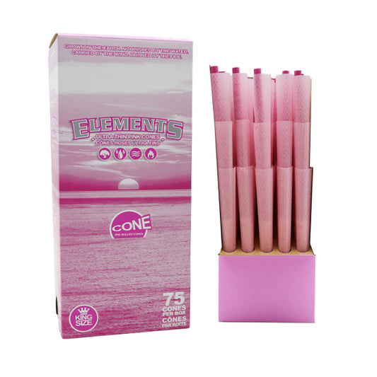 Elements Pink Pre-Rolled Cones King Size