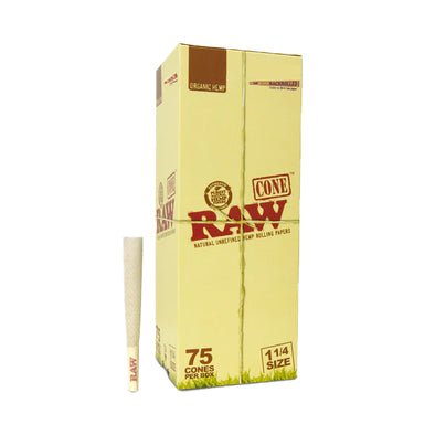 Raw Organic Hemp 1 ¼ Pre-Rolled Cones 75 Pack