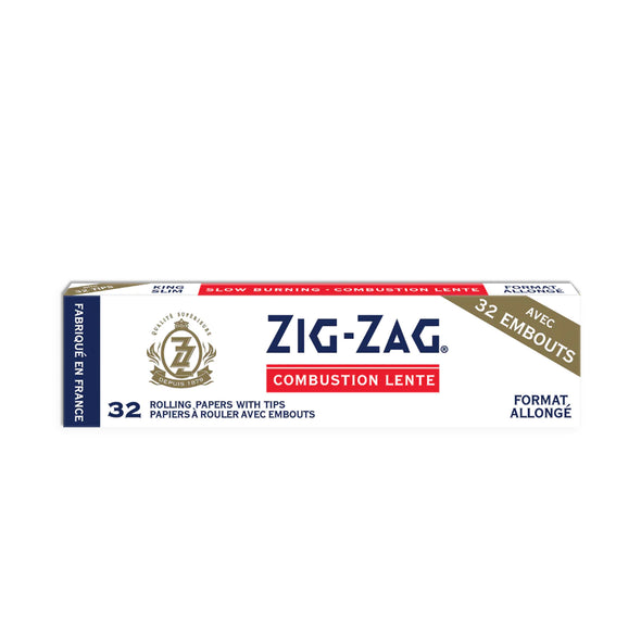 Zig Zag Blanc King Size Avec Embout, Combustion Lente