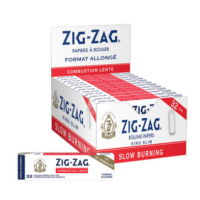 Zig Zag White King Size With Tip, Slow Burning