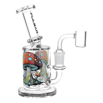 Pulsar Day Drippin' On Planet Shroom Glass Dab Rig - 6.25" / 14mm F
