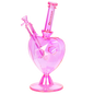 Pulsar Diamond Faceted Heart Glass Water Pipe - 12.5" / 14mm F / Pink