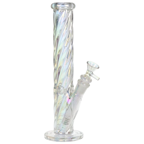 SeshGear Twist Straight Tube Glass Water Pipe 10.25"/14mm F Med