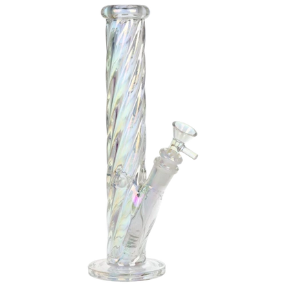 SeshGear Twist Straight Tube Glass Water Pipe 10.25"/14mm F Med