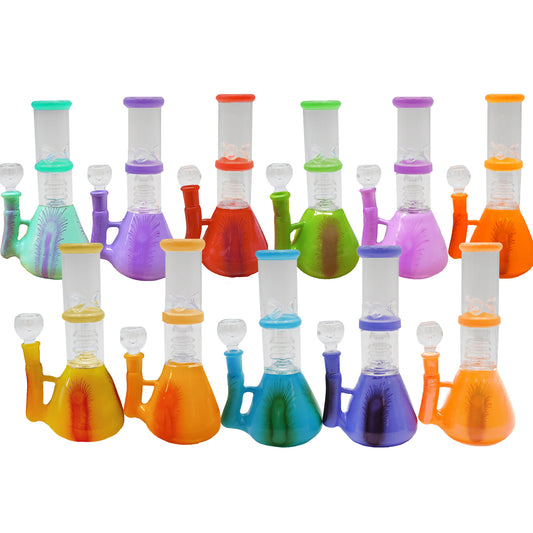 ***8" Crown Swirl Perk and Ice Catcher Water Pipe