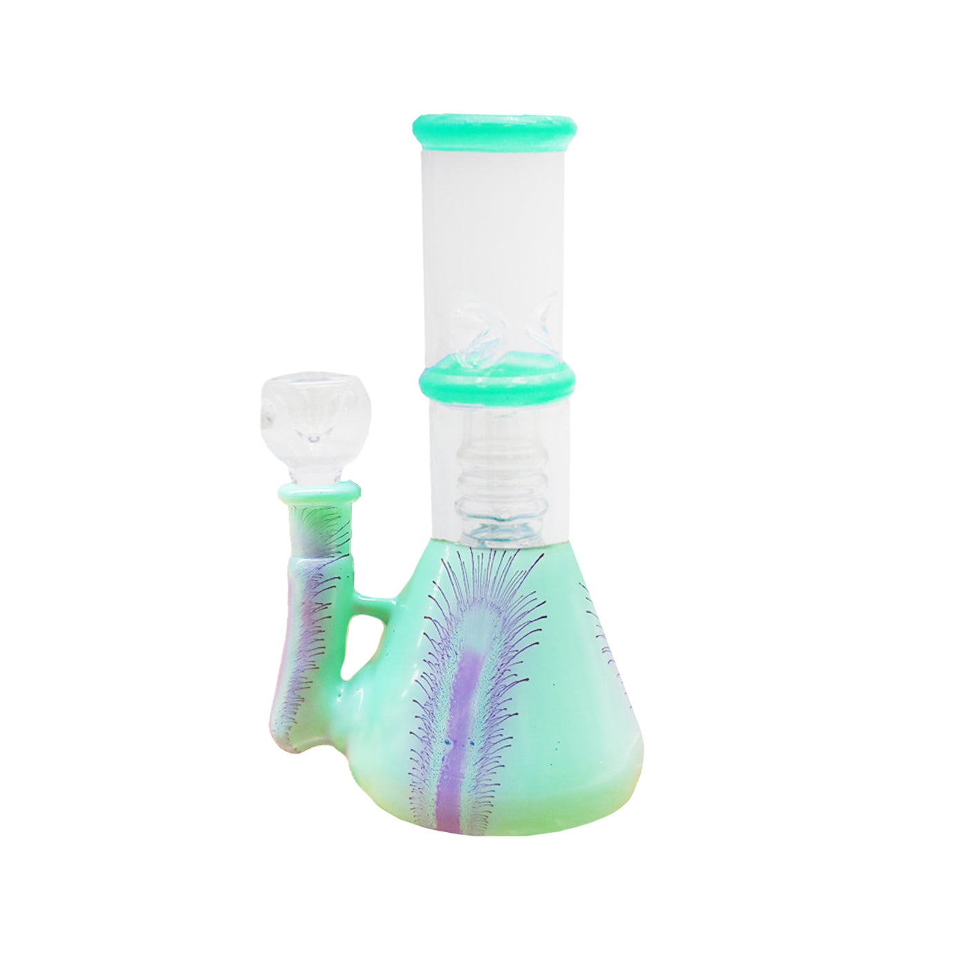 8" Crown Swirl Perk and Ice Catcher Water Pipe - Infyniti Scales