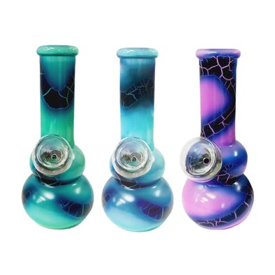 5" Crackle Print Bubbler Water Pipe