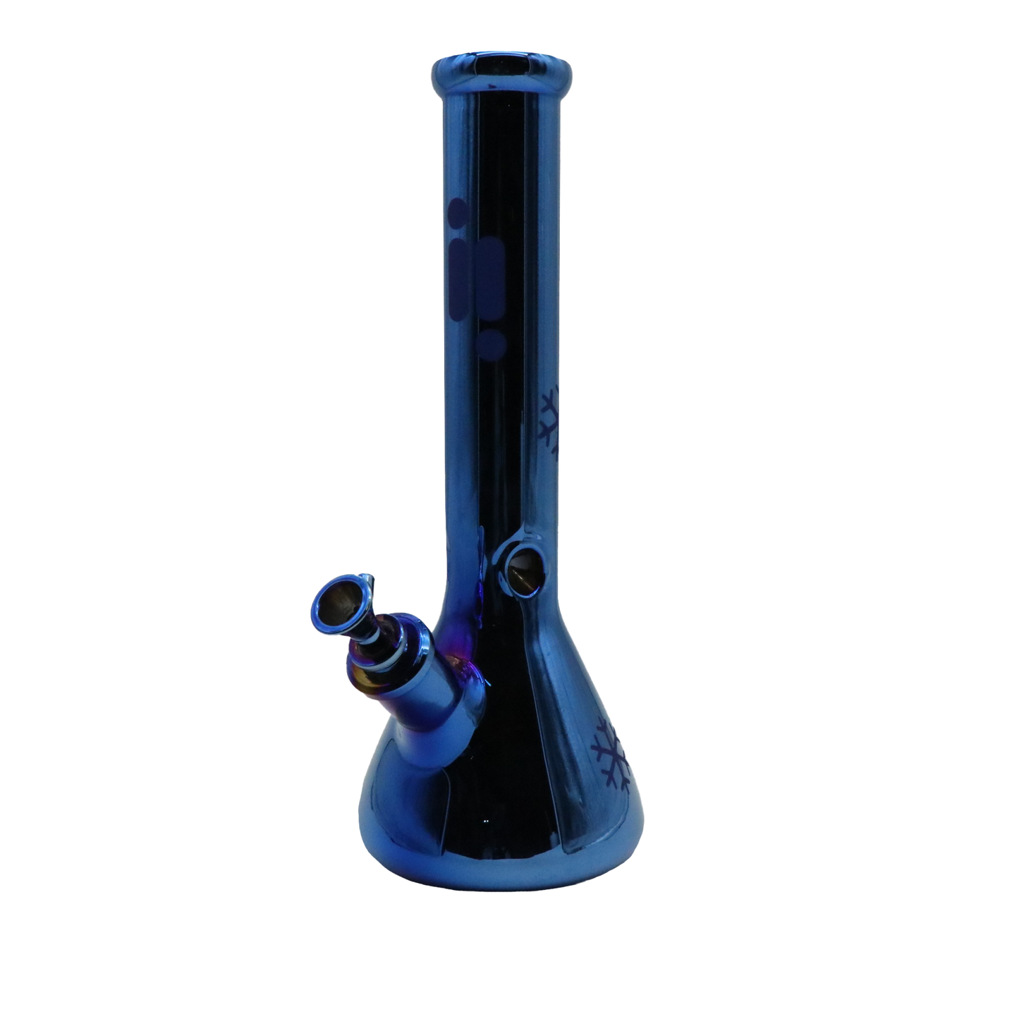 14" Infyniti Brand Water Pipe with Beaker Base Chrome Finish with Snowflake Design