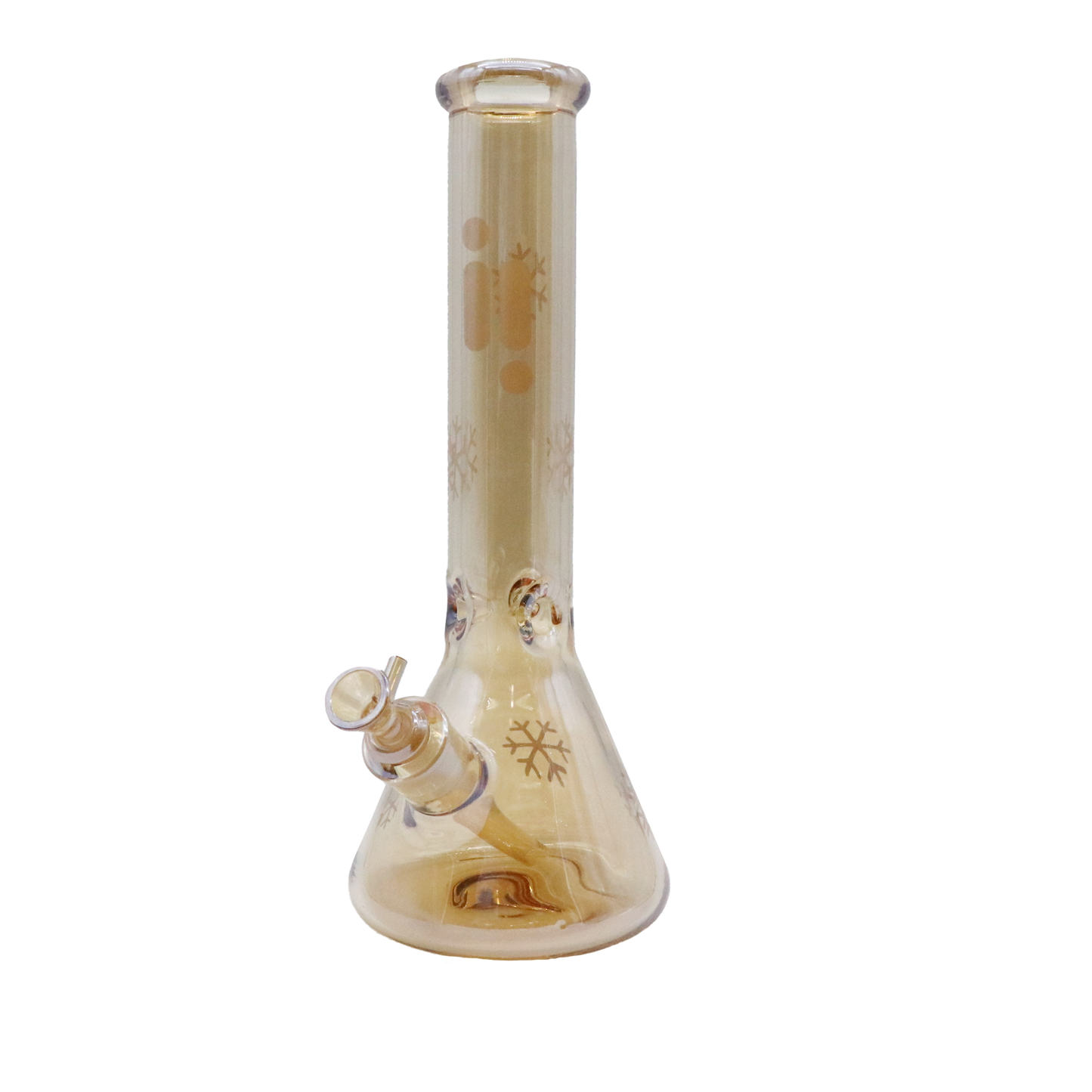 14" Infyniti Brand Water Pipe with Beaker Base Chrome Finish with Snowflake Design