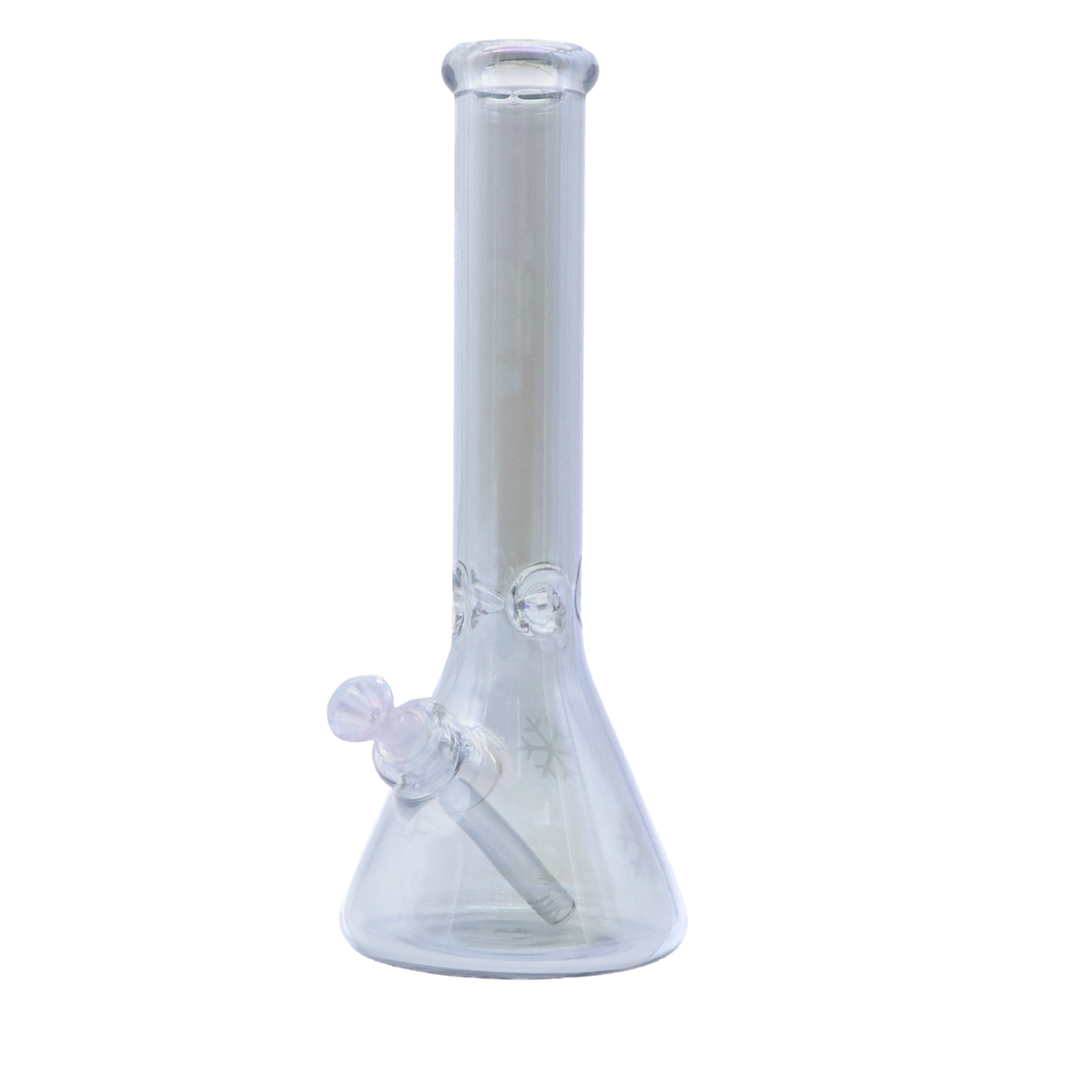 14" Infyniti Brand Water Pipe with Beaker Base Chrome Finish with Snowflake Design