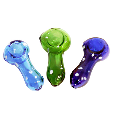 ***2.5" Glass Spoon Pipe with polka dots
