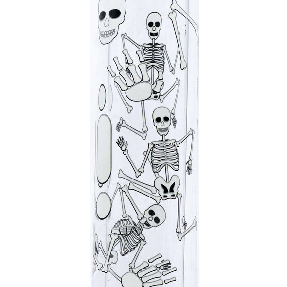 Pipe à eau de marque Infyniti de 14 pouces qui brille dans le noir, motif squelette