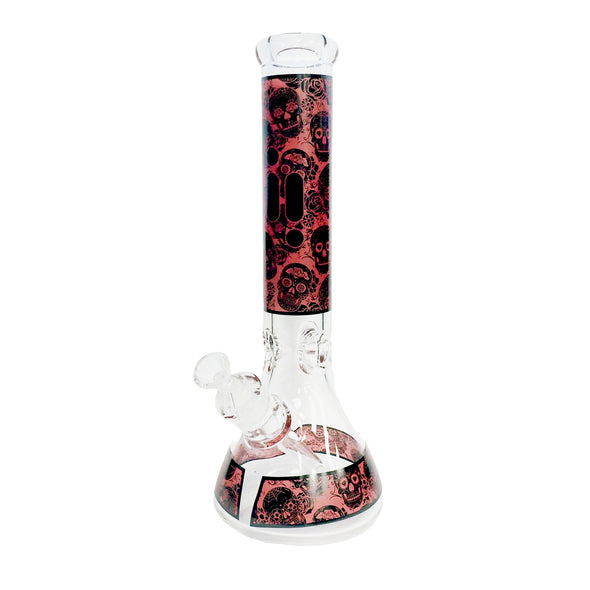 14" Colourful Skull Infyniti Brand Water Pipe with Ice Catcher