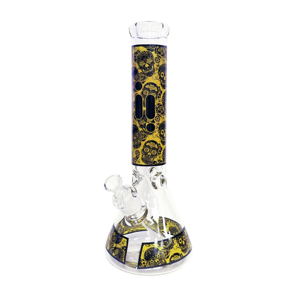 14" Colourful Skull Infyniti Brand Water Pipe with Ice Catcher