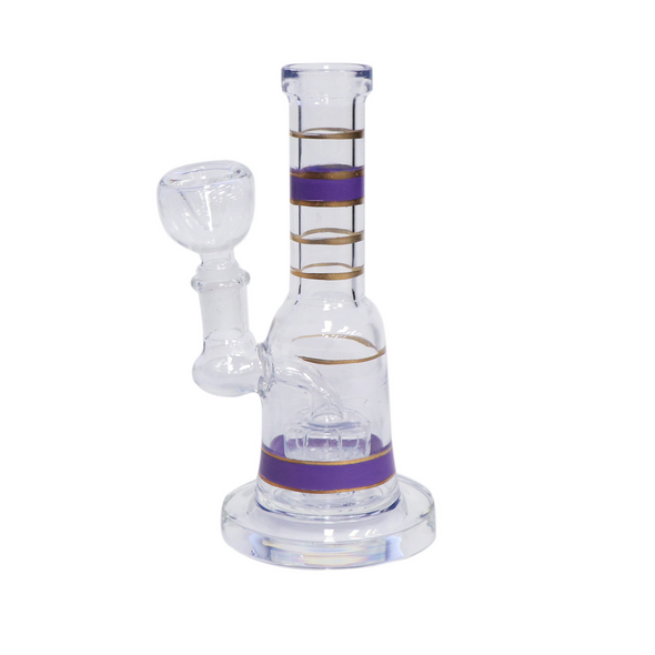 7" Stripped Water Pipe with Barrel Perc