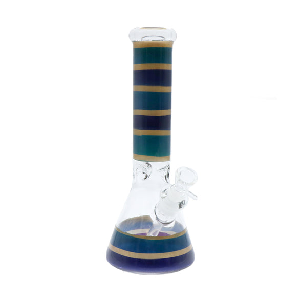12" Water Pipe with Stripe Design and Ice Catcher
