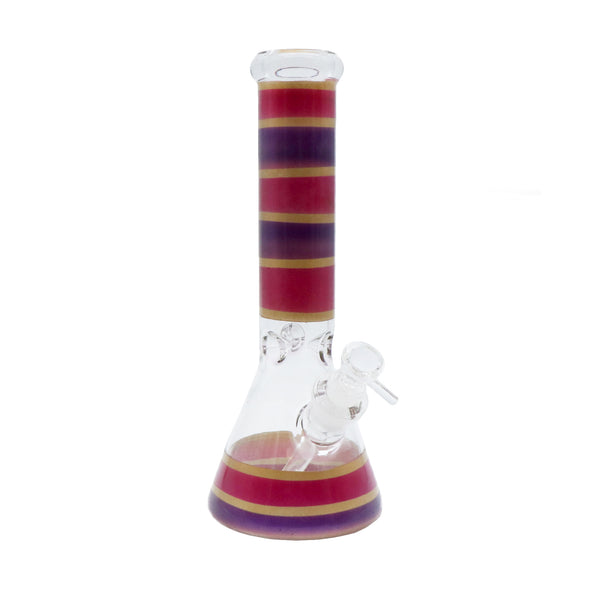 12" Water Pipe with Stripe Design and Ice Catcher