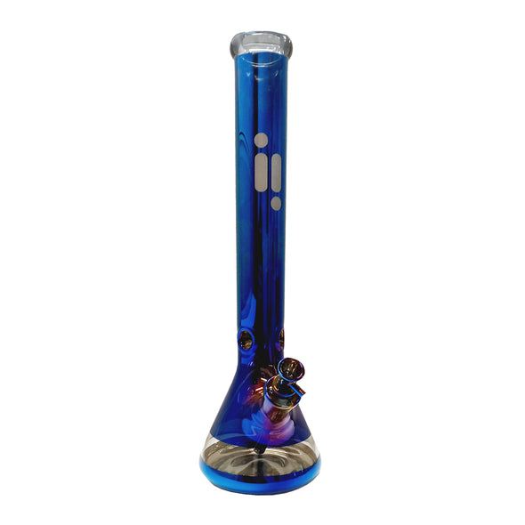 18" Metallic Multi-Colour Water Pipe beaker base with Ice Catcher